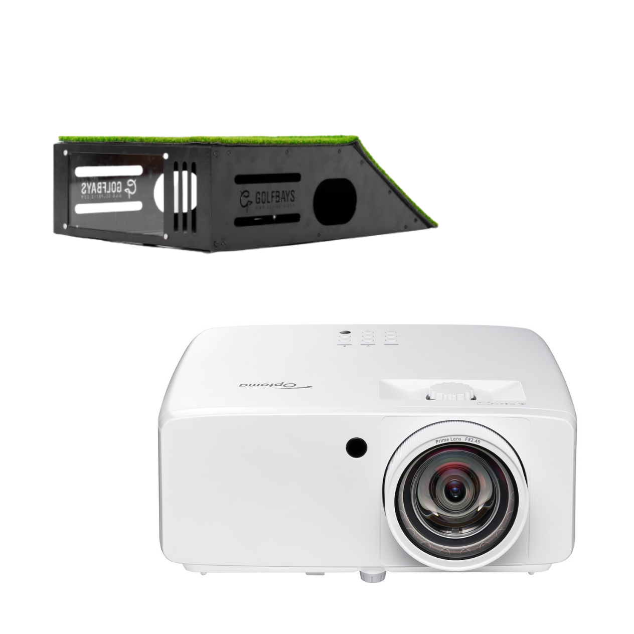 Optoma ZK521ST 4K Laser Projector + GolfBays Floor Mount Case