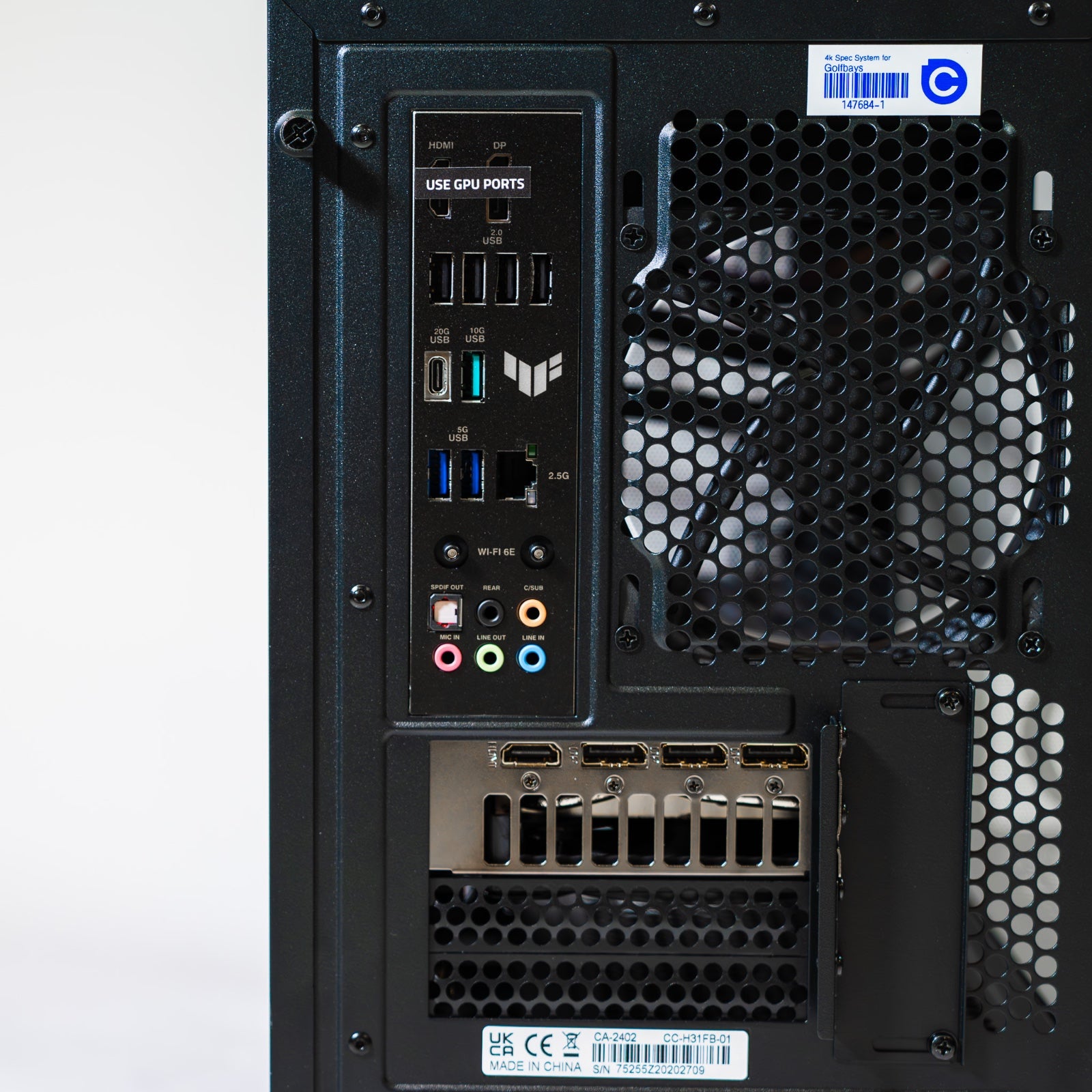 GolfBays x Chillblast Golf Simulator Gaming PC HD Spec