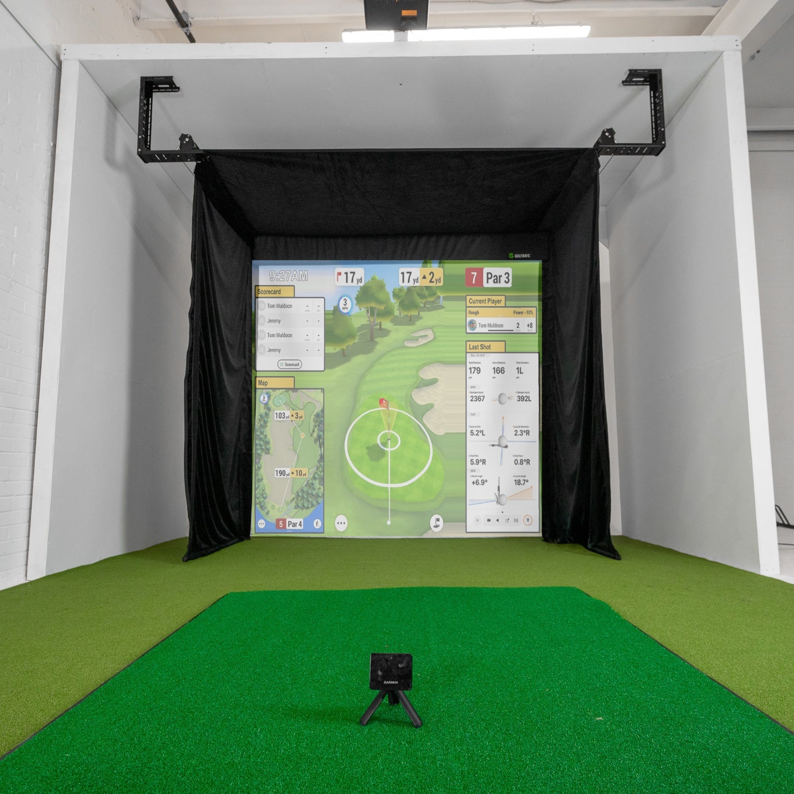 Garmin R10 Retractable Simbox Home Golf Simulator Package