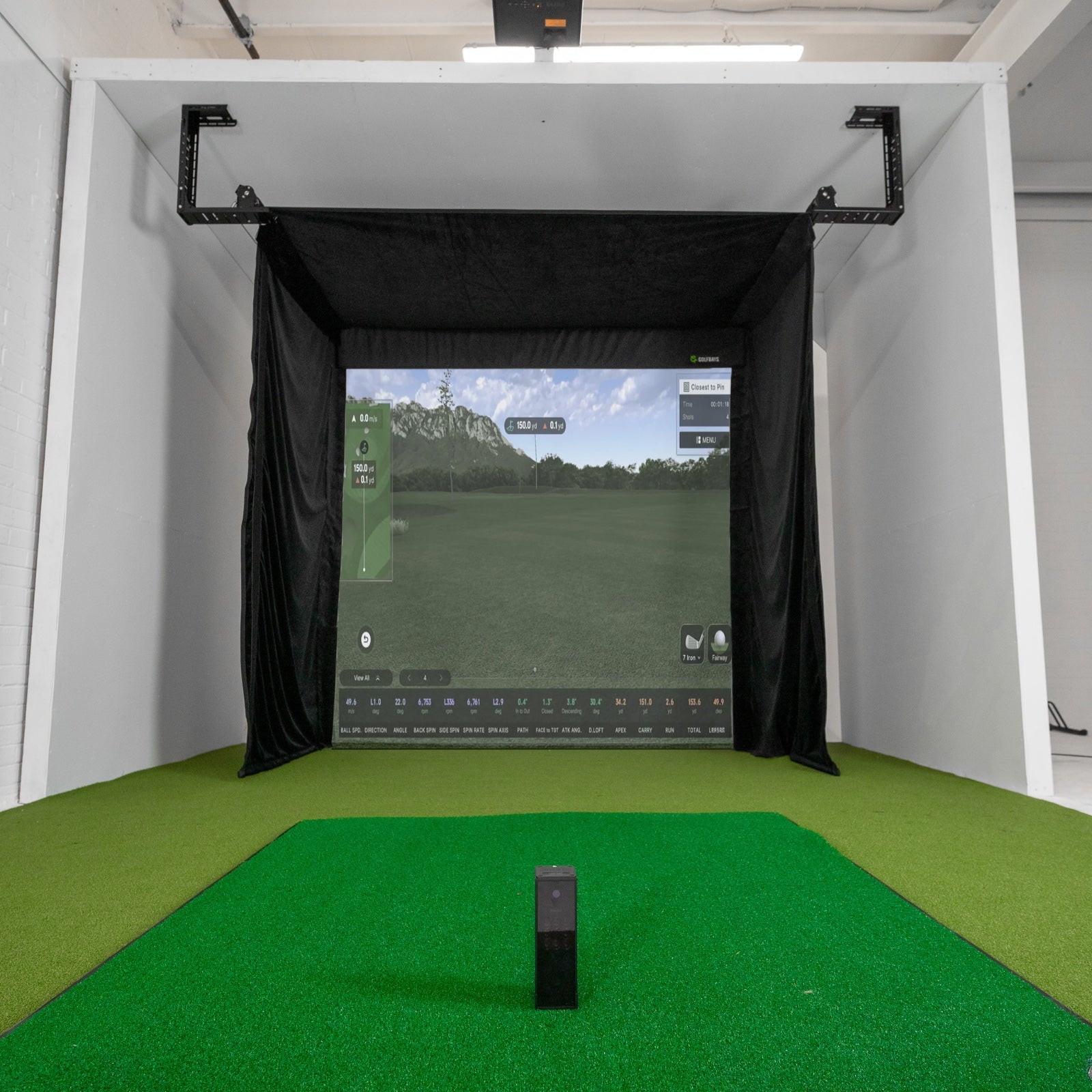 Square Golf Retractable Simbox Home Golf Simulator Package